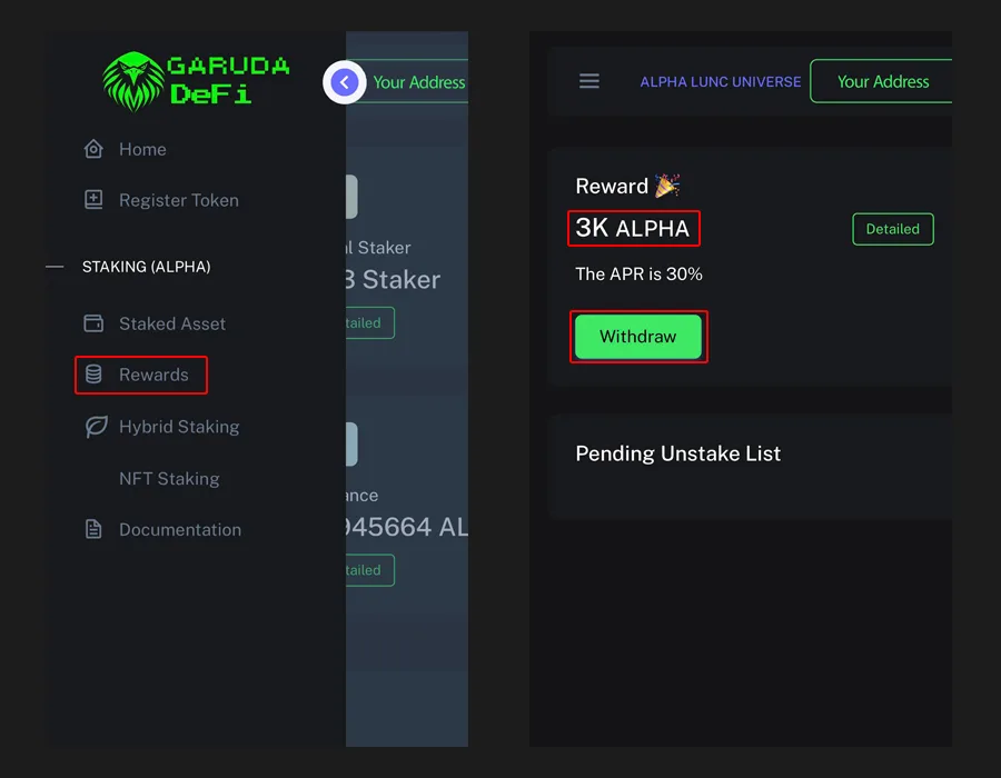 Input amount and sign transaction